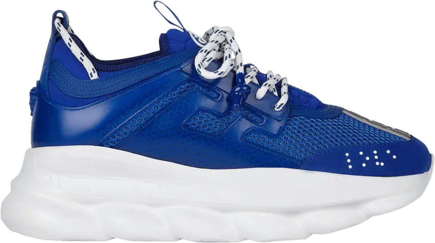  Versace Chain Reaction Blue Mesh Rubber Suede