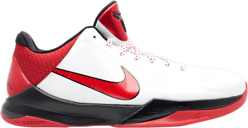  Nike Kobe 5 White Varsity Red Black