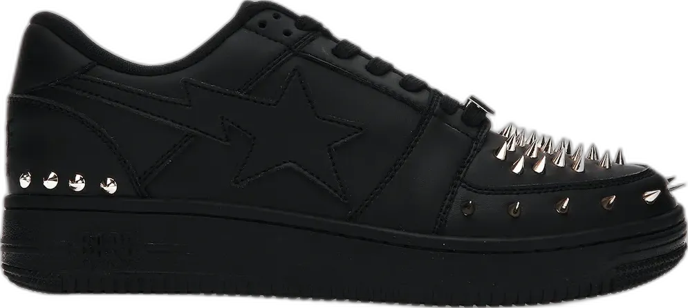  A Bathing Ape Bape Sta Low Black Gold Studded