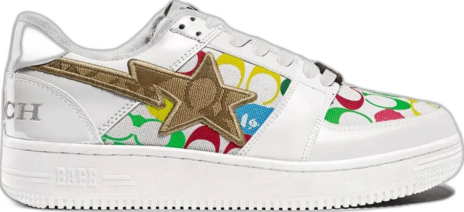  A Bathing Ape Bape Sta Low Coach White