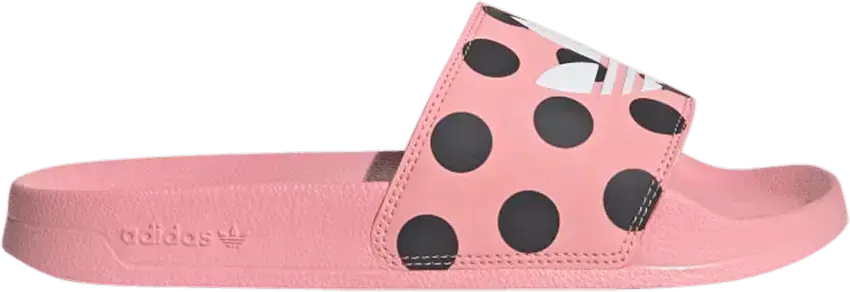  Adidas Wmns Adilette Lite Slides &#039;Trefoil Logo - Polka Dot Pink&#039;