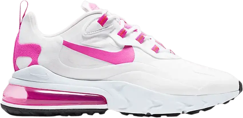  Nike Air Max 270 React White Fire Pink (Women&#039;s)
