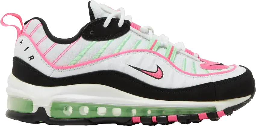  Nike Air Max 98 White Illusion Green Hyper Pink (Women&#039;s)