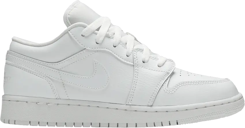  Jordan 1 Low Triple White Logo (GS)