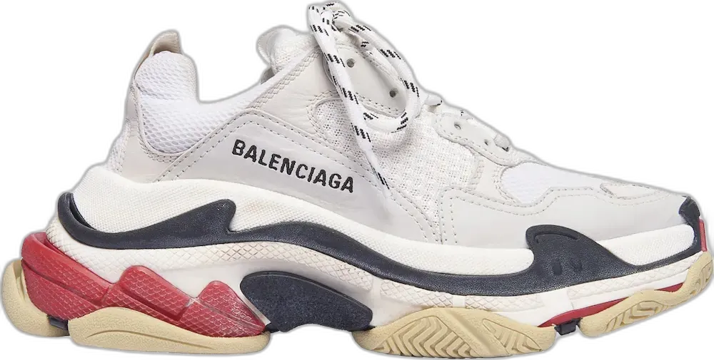  Balenciaga Triple S White Red (Women&#039;s)