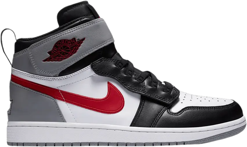  Jordan 1 High FlyEase Black Particle Grey Gym Red (GS)