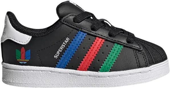  Adidas Superstar Infant &#039;Colorful Stripes - Core Black&#039;