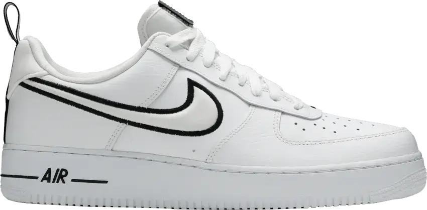  Nike Air Force 1 Low White Black Outline Swoosh