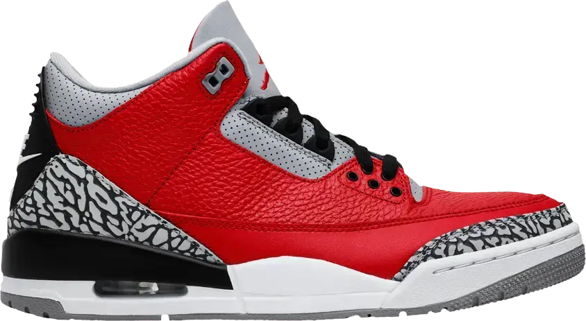  Jordan 3 Retro Fire Red Cement (Nike Chi)