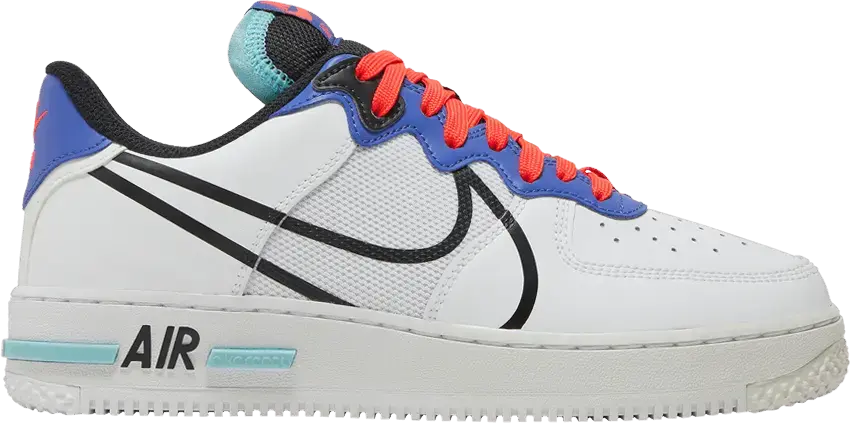  Nike Air Force 1 Low React White Astronomy Blue Laser Crimson