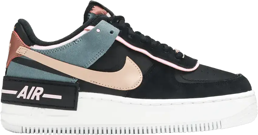  Nike Air Force 1 Low Shadow Black Light Arctic Pink Claystone Red (Women&#039;s)