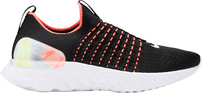  Nike React Phantom Run Flyknit Premium Black Bright Mango (Women&#039;s)