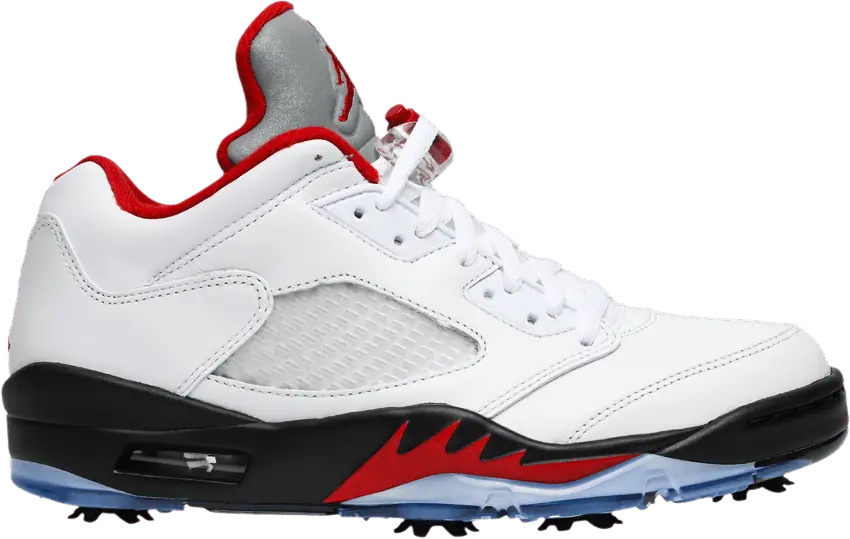  Jordan 5 Retro Low Golf Fire Red (Silver Tongue)