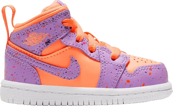  Jordan 1 Mid Paint Splatter Orange Purple (TD)