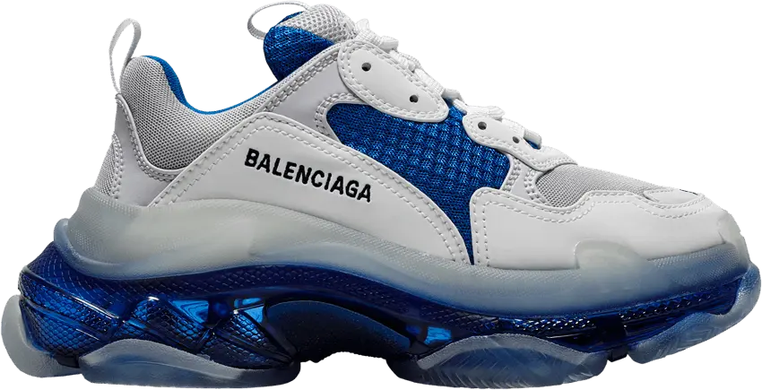  Balenciaga Wmns Triple S &#039;Clear Sole - White Blue&#039;