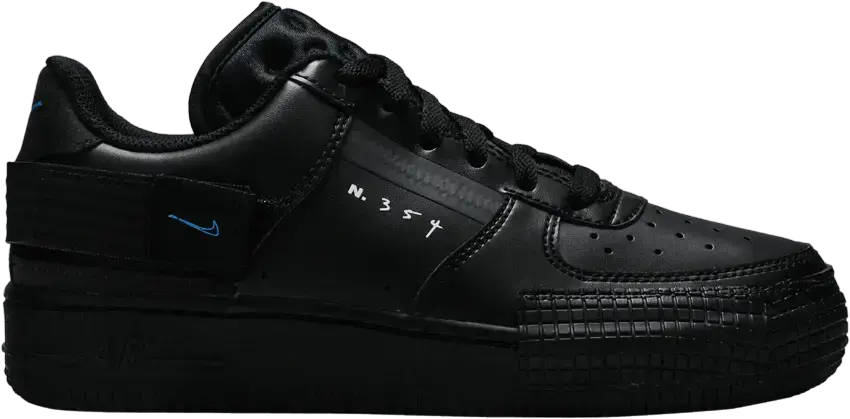  Nike Air Force 1 Low Type Black Photo Blue (GS)