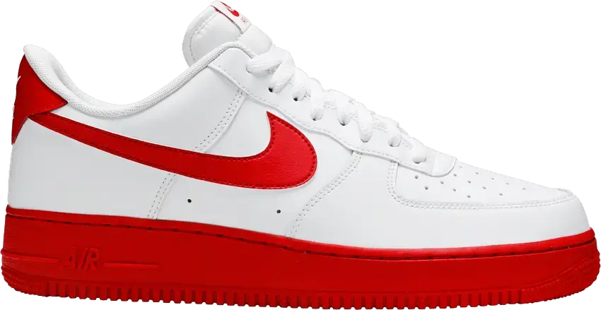  Nike Air Force 1 Low White Red Midsole