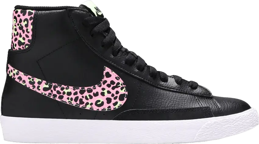  Nike Blazer Mid Black Pink Cheetah (GS)