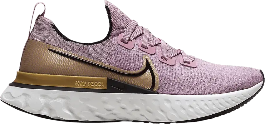  Nike React Infinity Run Flyknit Plum Fog Metallic Gold (Women&#039;s)