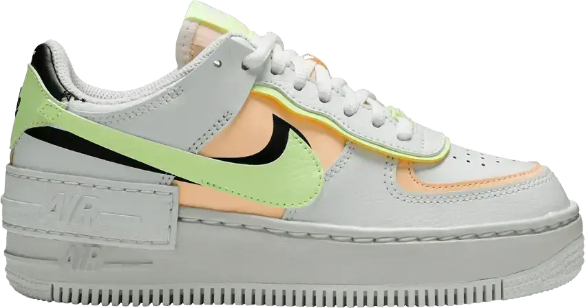  Nike Air Force 1 Low Shadow Summit White Barely Volt Crimson Tint (Women&#039;s)