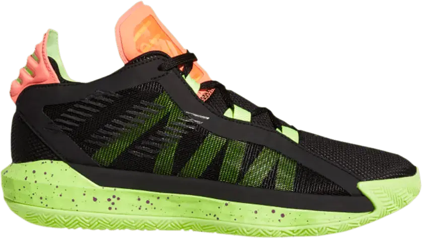 Adidas adidas Dame 6 Black Signal Green Coral