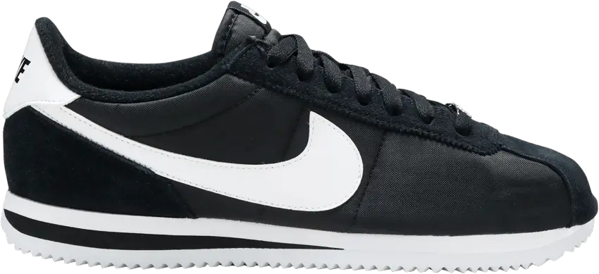  Nike Cortez Basic Nylon Black White-Metallic Silver