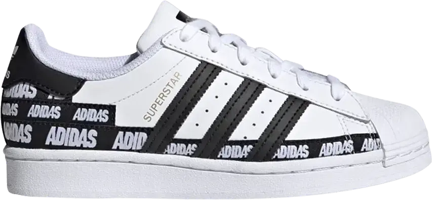 Adidas Superstar J &#039;Wordmark Heel Stripe - Cloud White&#039;