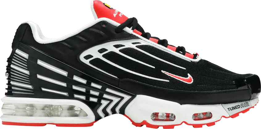  Nike Air Max Plus 3 Black White Track Red