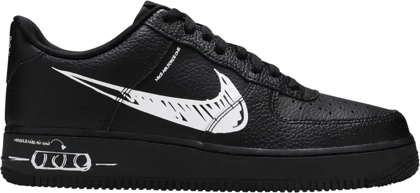  Nike Air Force 1 Low Sketch Black