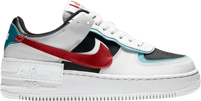  Nike Air Force 1 Low Shadow Bleached Aqua Chile Red (Women&#039;s)