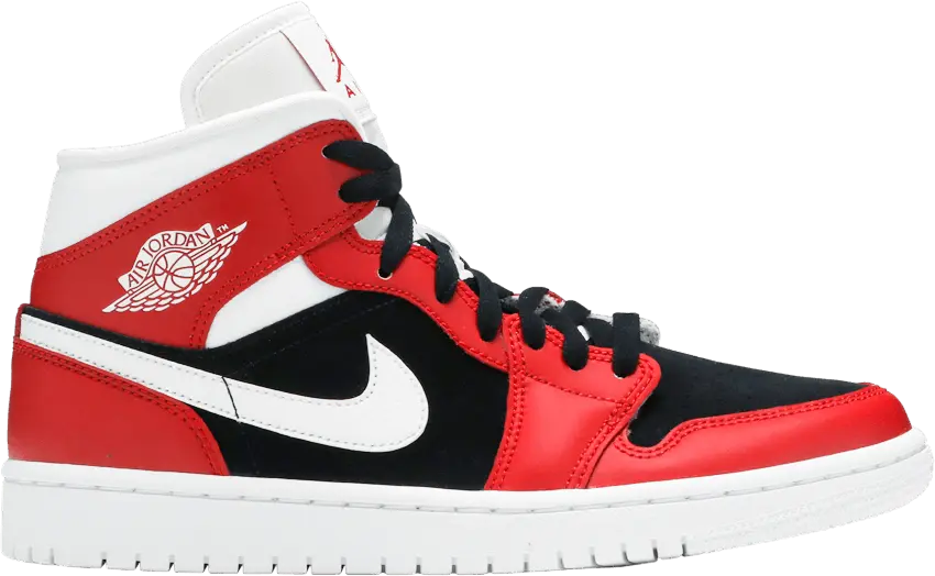  Jordan 1 Mid Gym Red Black (Women&#039;s)