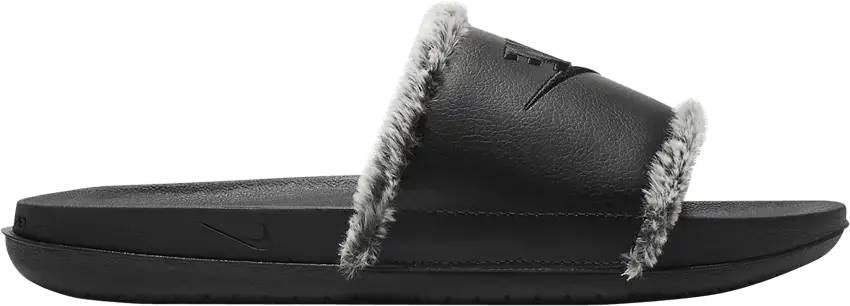 Nike Wmns OffCourt Leather Slide &#039;Black Fur&#039;