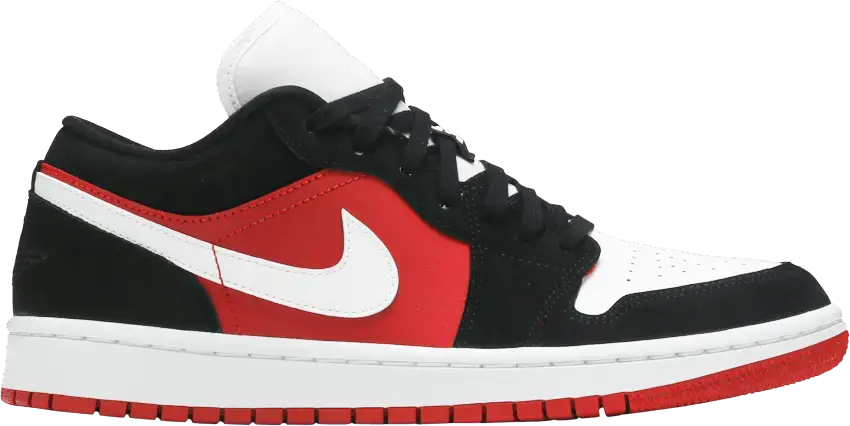  Jordan 1 Low Black White Gym Red (Women&#039;s)