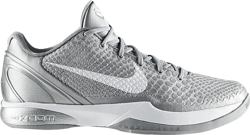  Nike Kobe 6 Metallic Silver Metallic Silver White