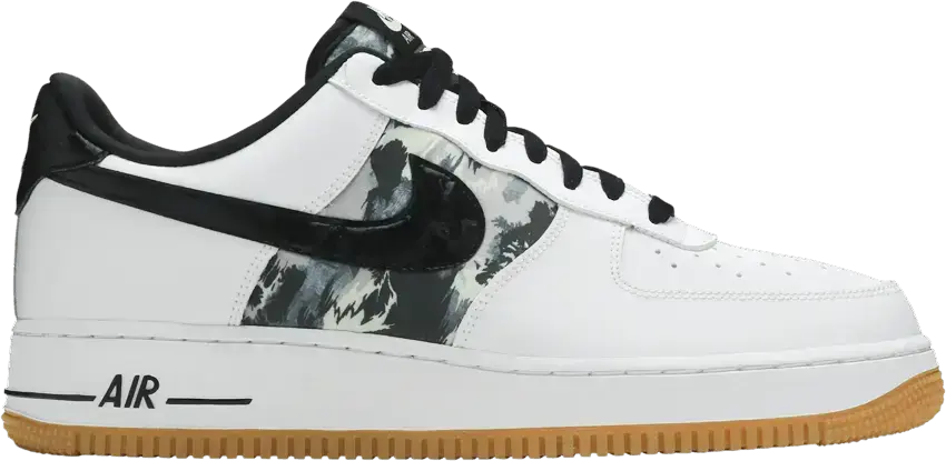  Nike Air Force 1 Low White Ripstop Camo Black Gum