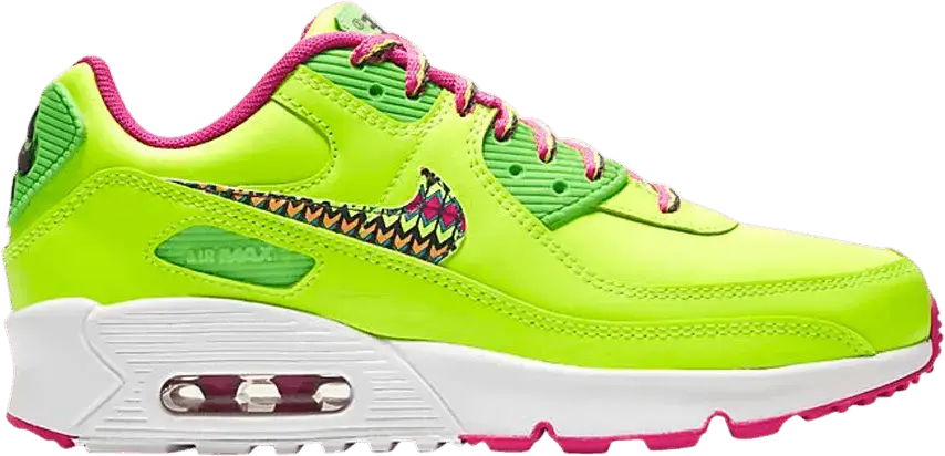  Nike Air Max 90 Leather Volt Fire Pink (GS)