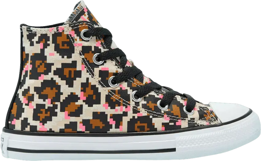  Converse Chuck Taylor All Star High GS &#039;8-Bit Leopard Print&#039;