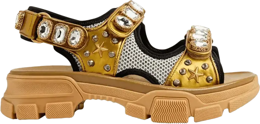  Gucci Wmns Sandals &#039;Aguru Jewel - Gold&#039;