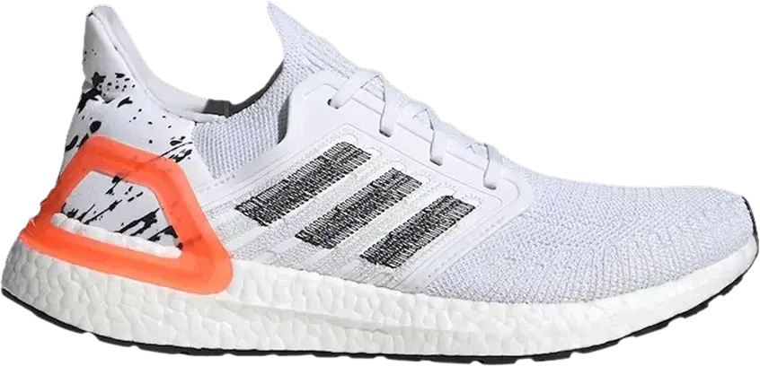  Adidas adidas Ultra Boost 20 White Orange Heel Pattern