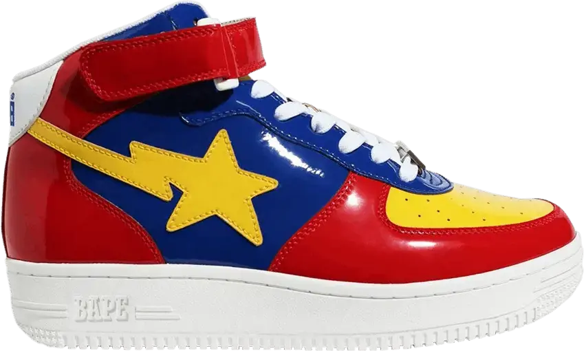  A Bathing Ape Bape Sta Mid Red Yellow Blue (2020)