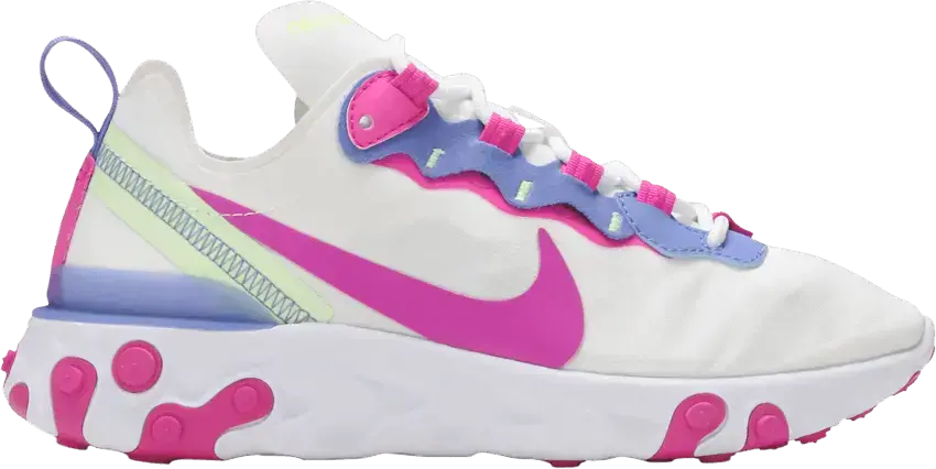  Nike Wmns React Element 55 &#039;White Fire Pink&#039;