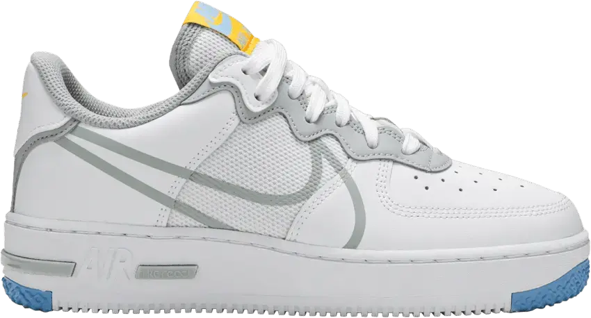  Nike Air Force 1 React Light Smoke Grey