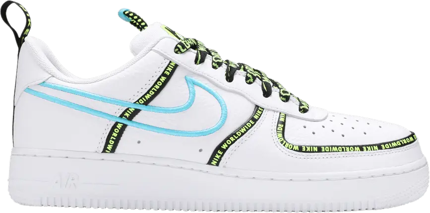  Nike Air Force 1 Low Worldwide White Blue Fury Volt