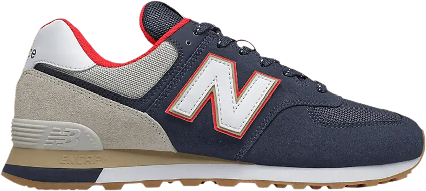  New Balance 574 Navy Energy Red