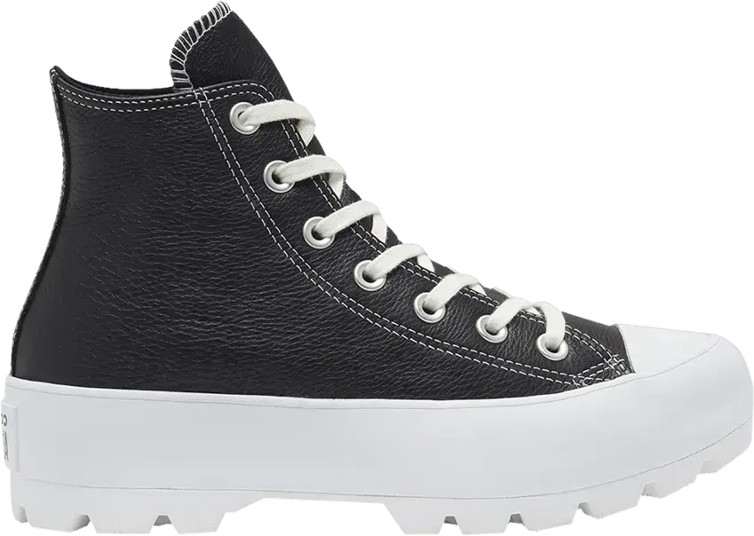  Converse Wmns Chuck Taylor All Star Lugged Leather High &#039;Black White&#039;