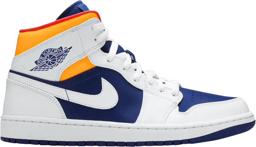  Jordan 1 Mid Royal Blue Laser Orange