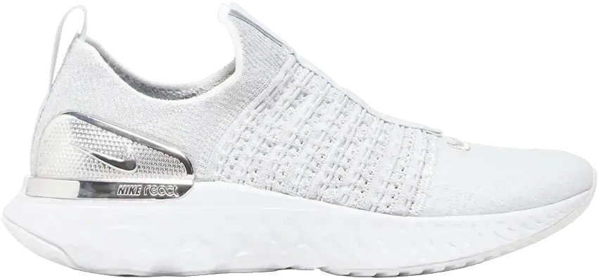  Nike React Phantom Run Flyknit Premium Pure Platinum White (Women&#039;s)