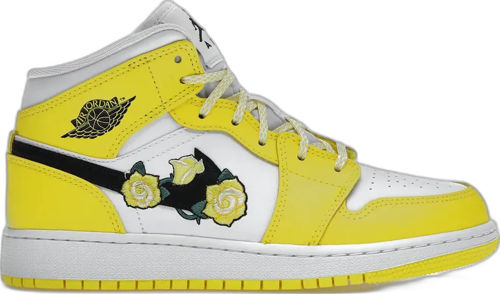 Jordan 1 Mid Dynamic Yellow Floral (GS)