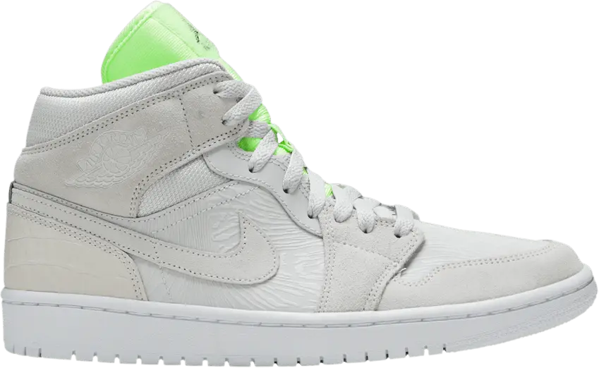  Jordan 1 Mid Vast Grey Ghost Green (Women&#039;s)