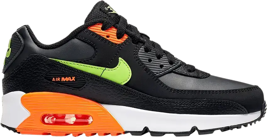  Nike Air Max 90 Black Total Orange Ghost Green (GS)